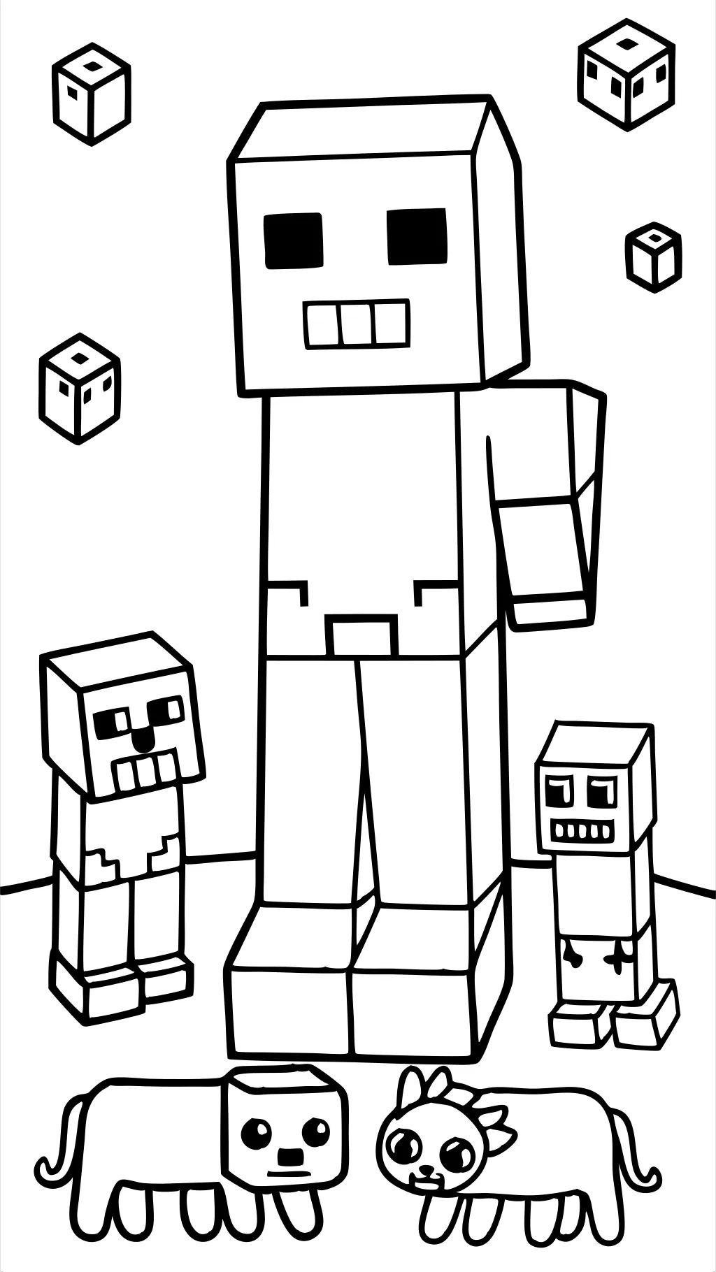 coloriages de mobs minecraft